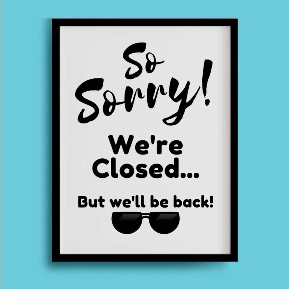 Temporarily closed while re-organizing my closet